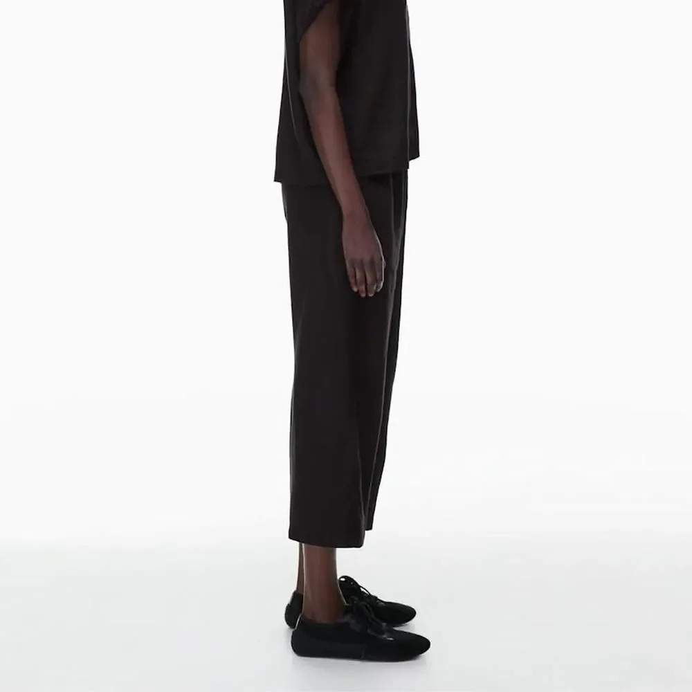 Babaton Sontag Linen Cropped Pants Black